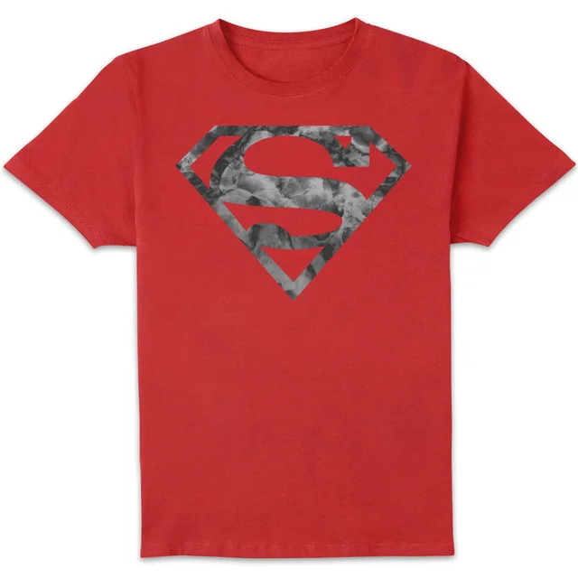 Marble Superman Logo Men's T-Shirt - Red