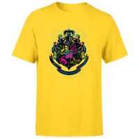 Harry Potter Hogwarts Neon Crest Men's T-Shirt - Yellow - undefined undefined