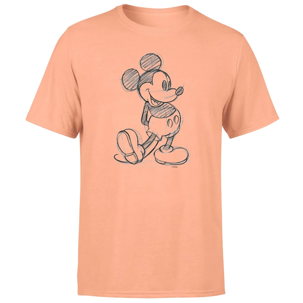 Disney Mickey Mouse Sketch Men's T-Shirt - Coral - S Image 1