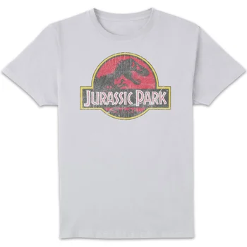 Jurassic Park Logo Vintage Men's T-Shirt - White