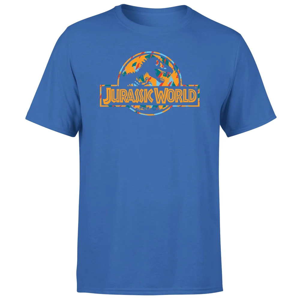 Jurassic Park Logo Tropical Men's T-Shirt - Blue - S Image 1