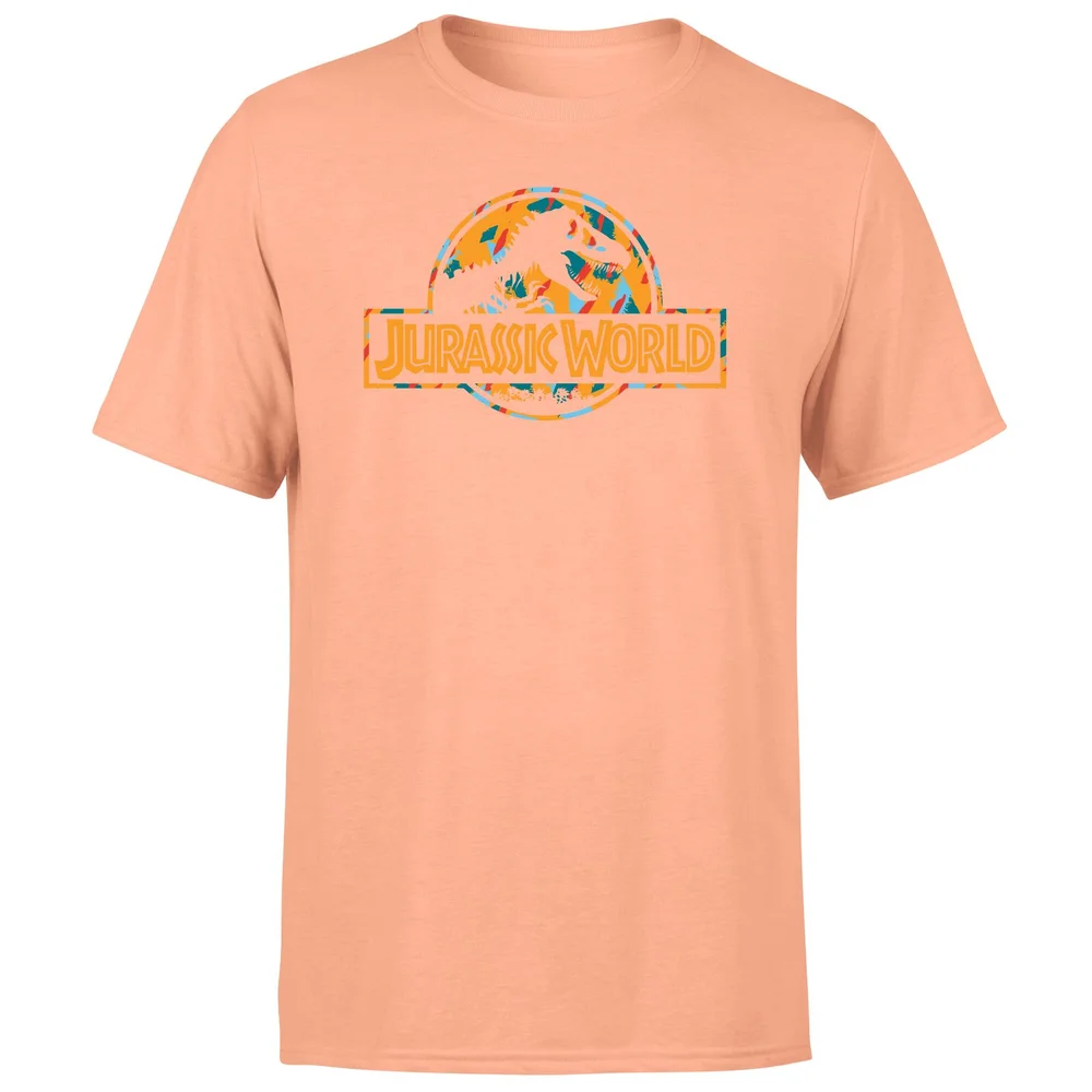Jurassic Park Logo Tropical Men's T-Shirt - Coral - XL Image 1