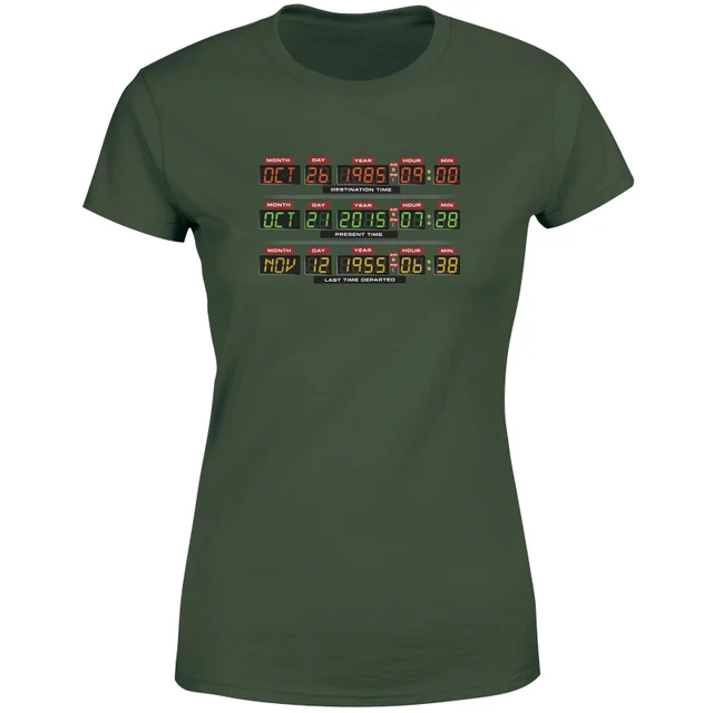Back To The Future Destination Clock Women's T-Shirt - Green
