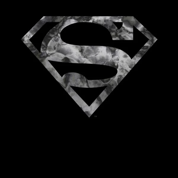 Marble Superman Logo Women's T-Shirt - Black