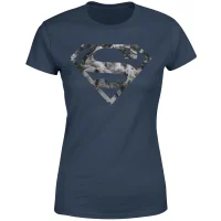 Marble Superman Logo Women's T-Shirt - Navy - undefined undefined