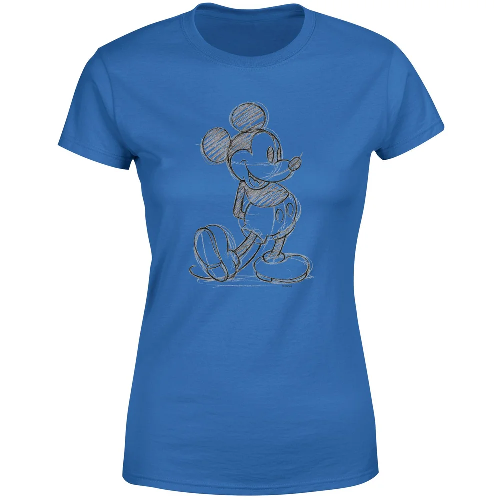 Disney Mickey Mouse Sketch Women's T-Shirt - Blue - XS Image 1