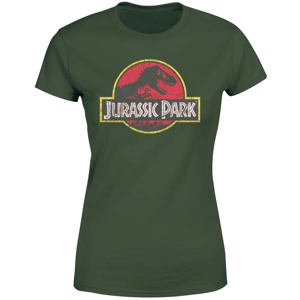 Jurassic Park Logo Vintage Women's T-Shirt - Green - XS Image 1