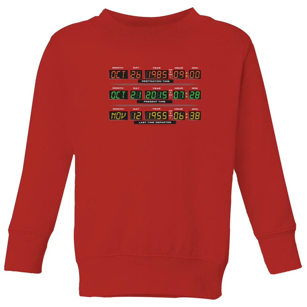 Back To The Future Destination Clock Kids' Sweatshirt - Red - 3-4 Years Image 1