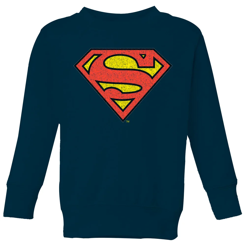 Official Superman Crackle Logo Kids' Sweatshirt - Navy - 3-4 Years Image 1