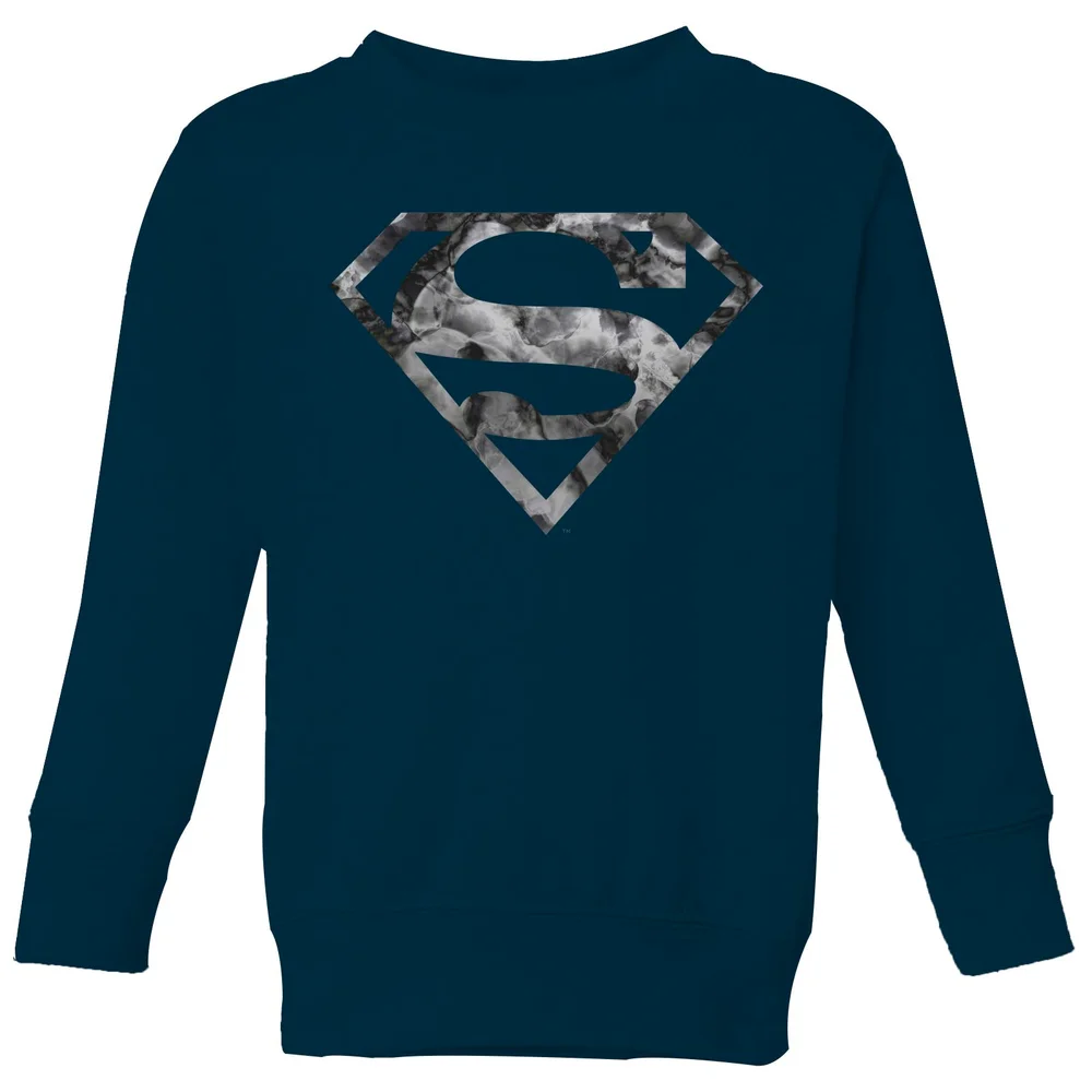 Marble Superman Logo Kids' Sweatshirt - Navy - 3-4 Years Image 1