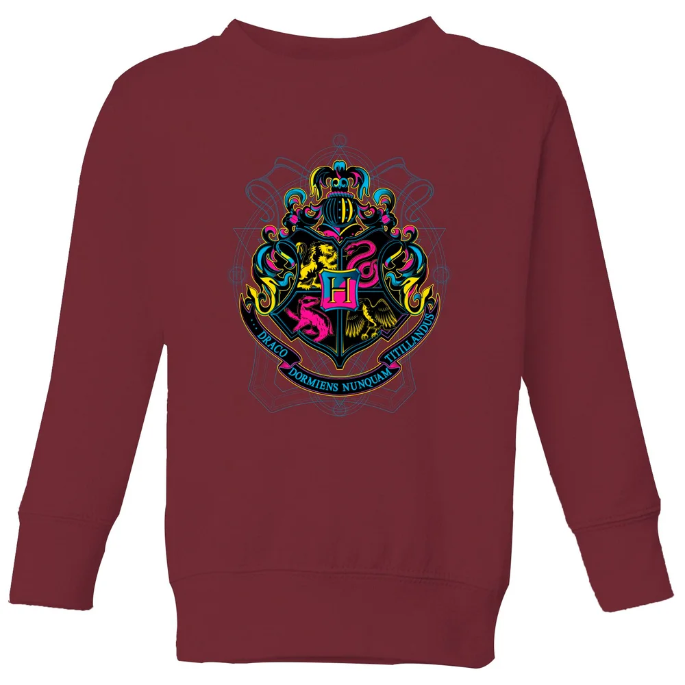 Harry Potter Hogwarts Neon Crest Kids' Sweatshirt - Burgundy - 3-4 Years Image 1