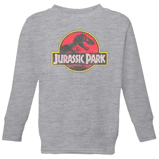 Jurassic Park Logo Vintage Kids' Sweatshirt - Grey