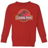 Jurassic Park Logo Vintage Kids' Sweatshirt - Red - undefined undefined