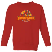 Jurassic Park Logo Tropical Kids' Sweatshirt - Red - undefined undefined