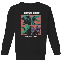 Jurassic Park World Four Colour Faces Kids' Sweatshirt - Black - undefined undefined