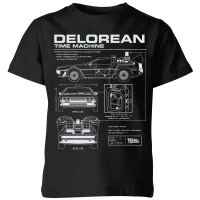 Back To The Future Delorean Schematic Kids' T-Shirt - Black - undefined undefined