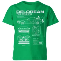 Back To The Future Delorean Schematic Kids' T-Shirt - Green - undefined undefined