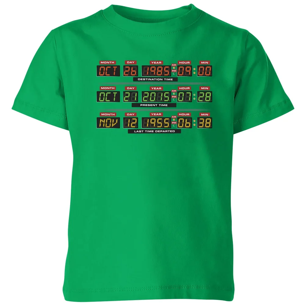 Back To The Future Destination Clock Kids' T-Shirt - Green - 3-4 Years Image 1