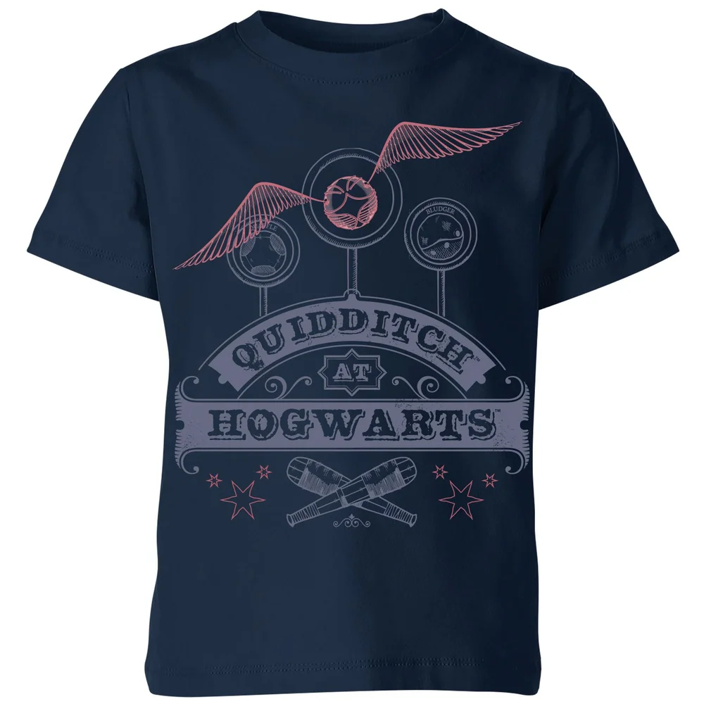 Harry Potter Quidditch At Hogwarts Kids' T-Shirt - Navy - 3-4 Years Image 1