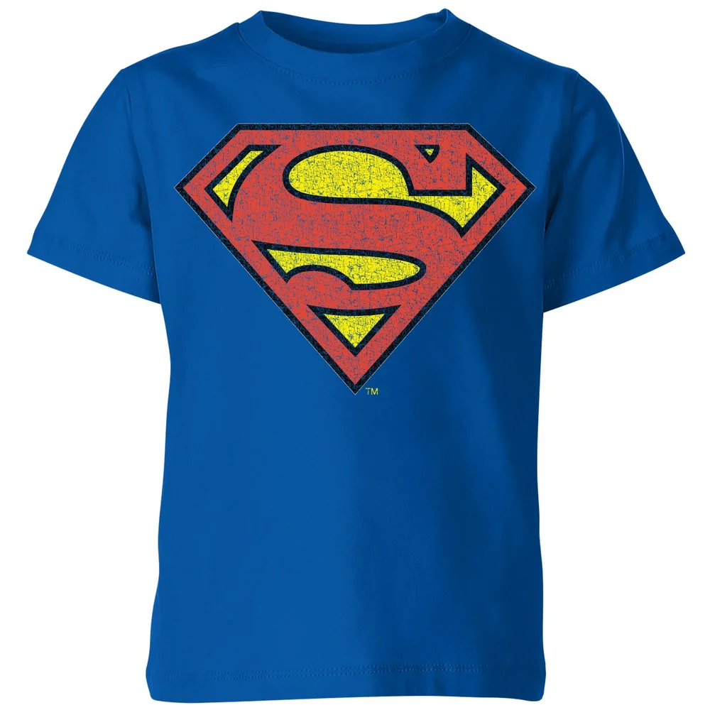 Official Superman Crackle Logo Kids' T-Shirt - Blue - 3-4 Years Image 1