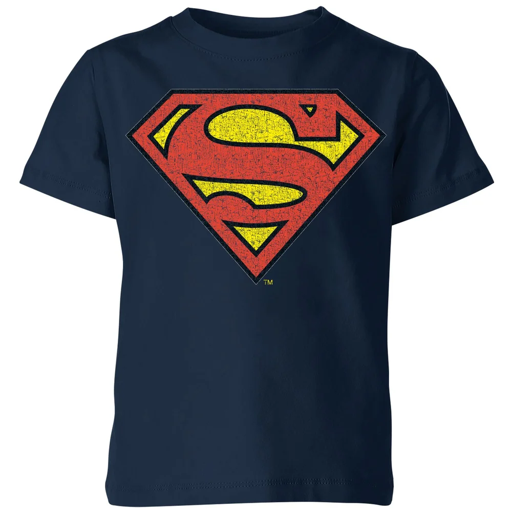 Official Superman Crackle Logo Kids' T-Shirt - Navy - 11-12 Years Image 1