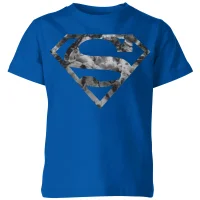 Marble Superman Logo Kids' T-Shirt - Blue - undefined undefined
