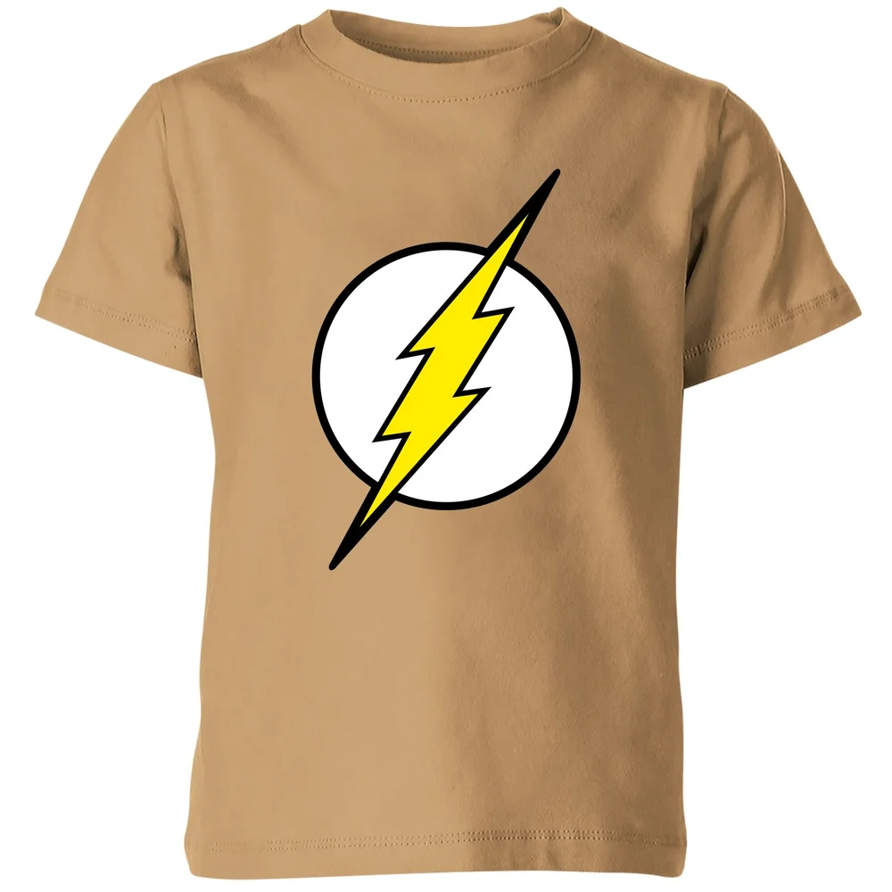 Justice League Flash Logo Kids' T-Shirt - Tan - 3-4 Years Image 1