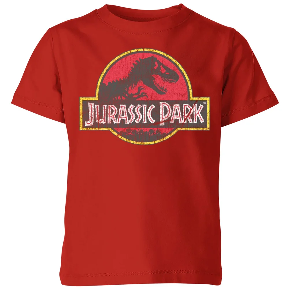 Jurassic Park Logo Vintage Kids' T-Shirt - Red - 3-4 Years Image 1