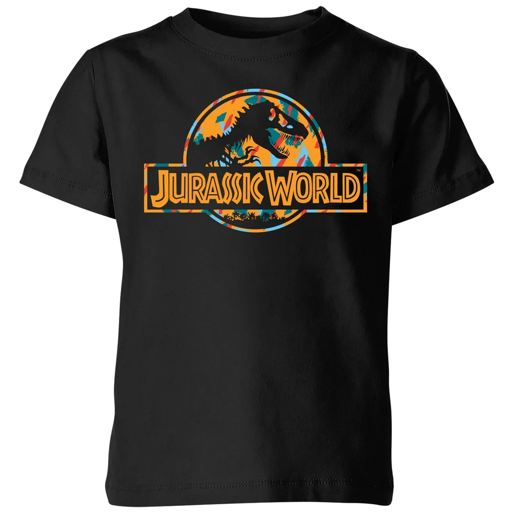 Jurassic Park Logo Tropical Kids' T-Shirt - Black - 3-4 Years Image 1