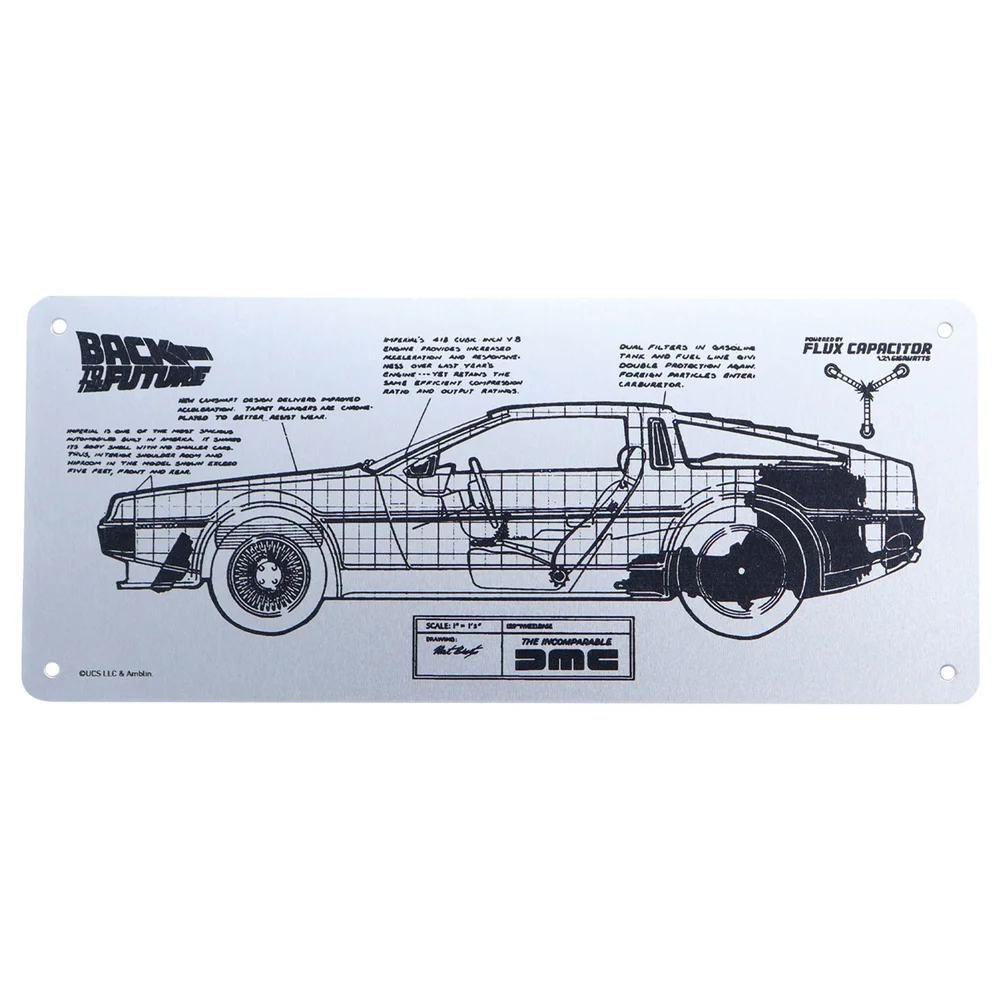 Fanattik Back To The Future Schematic Plate Image 1
