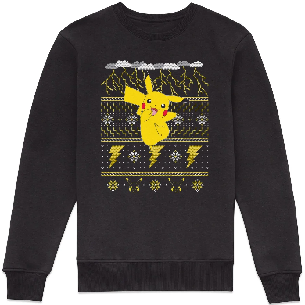 Pokemon Pikachu Christmas Christmas Jumper - Black - S Image 1