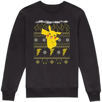 Pokemon Pikachu Christmas Christmas Jumper - Black