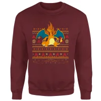 Pokemon Charizard Christmas Jumper - Burgundy - undefined undefined