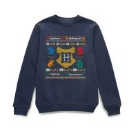 Harry Potter Houses Christmas Jumper - Navy - undefined undefined