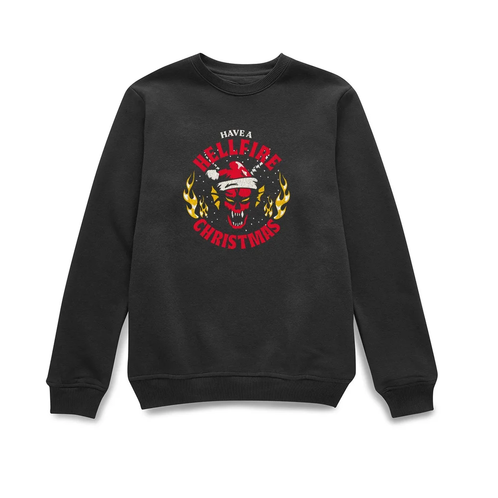 Stranger Things Have A Hellfire Christmas Christmas Jumper - Black - S Image 1