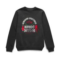 Stranger Things Seasons Greeting From Upside Down Christmas Jumper - Black - undefined undefined