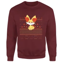 Pokemon Fennekin Christmas Christmas Jumper - Burgundy - undefined undefined