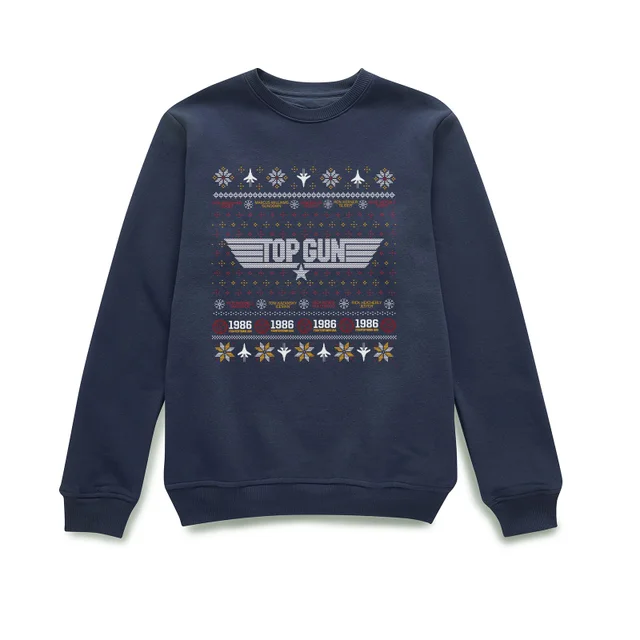 Top Gun Festive Flight Christmas Jumper - Navy