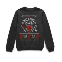 Stranger Things Hellfire Club Christmas Christmas Jumper - Black - undefined undefined