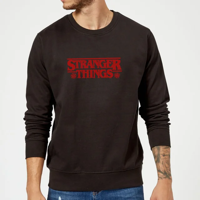 Stranger Things Fairisle Logo Christmas Jumper - Black