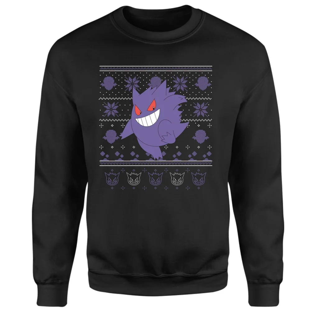 Pokemon Gengar Christmas Christmas Jumper - Black - S Image 1