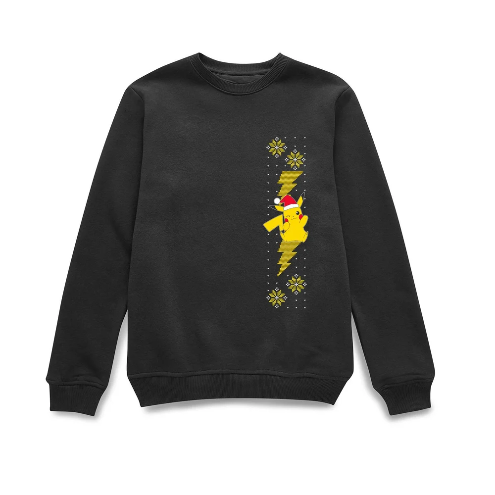 Pokemon Pikachu Christmas Wave Christmas Jumper - Black - S Image 1