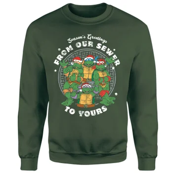 Teenage Mutant Ninja Turtles Sewer Season's Greetings Christmas Jumper - Green