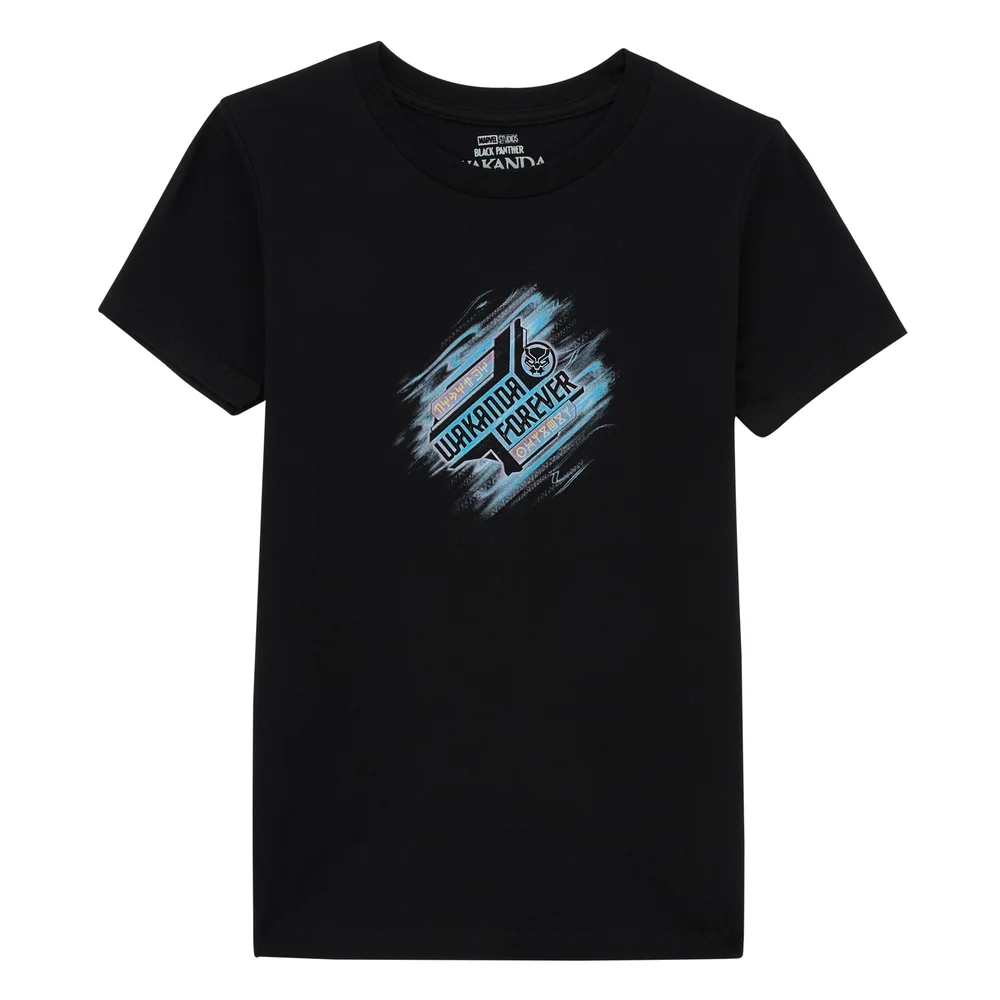 Wakanda Forever Fade Kids' T-Shirt - Black - 3-4 Years Image 1