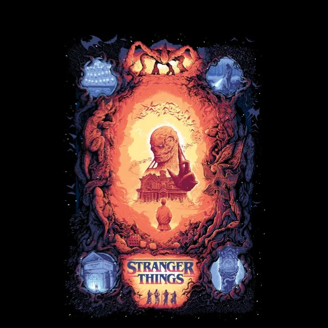 Stranger Things x Alex Hovey Vecna Illustration Men's T-Shirt - Black