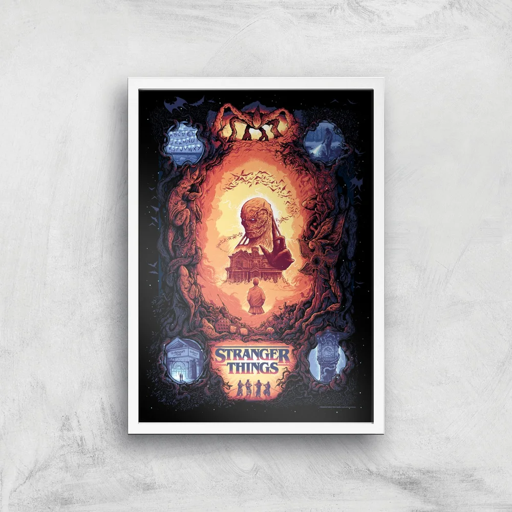 Stranger Things x Alex Hovey Vecna Illustration Giclee Art Print - A4 - White Frame Image 1