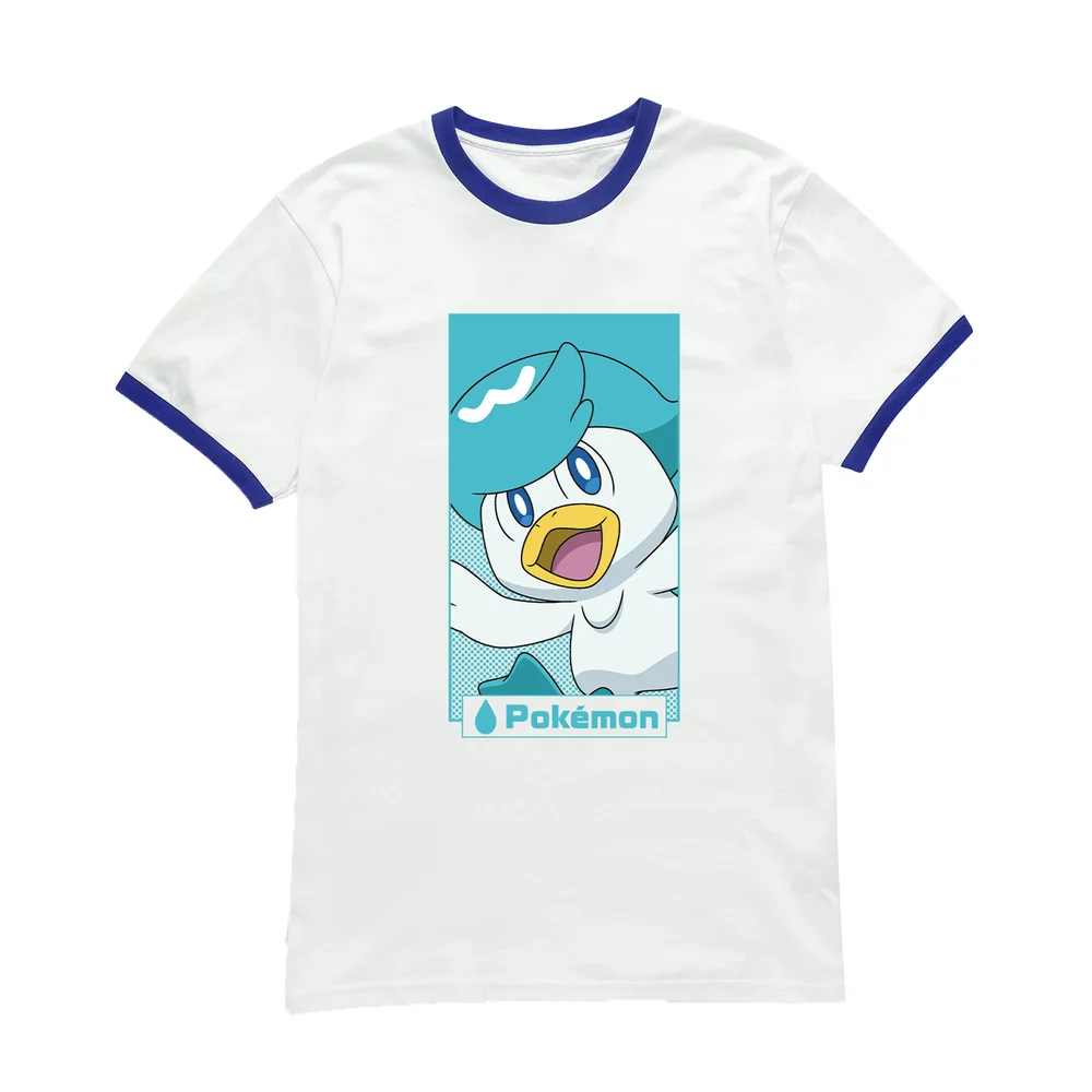 Pokémon Quaxly Unisex Ringer T-Shirt - White/Navy - S Image 1