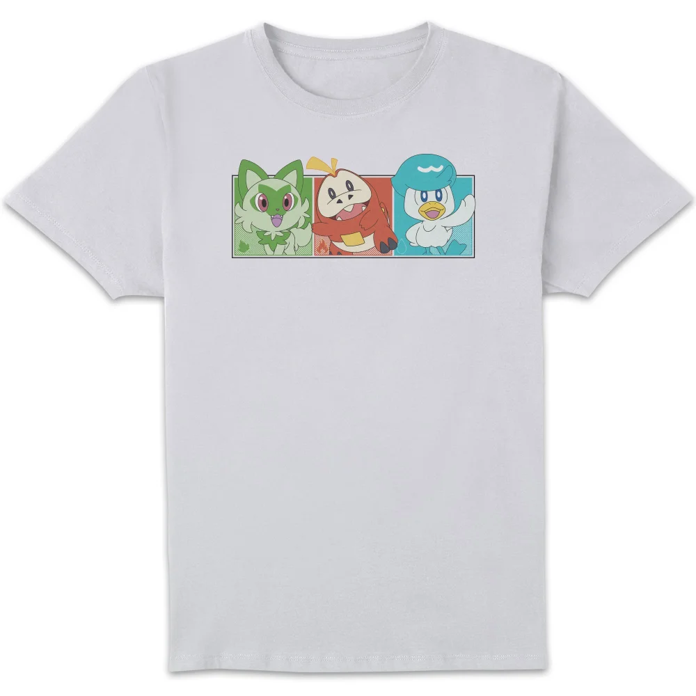 Pokémon 1st Starters Panels Unisex T-Shirt - White - S Image 1