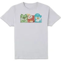 Pokémon 1st Starters Panels Unisex T-Shirt - White - undefined undefined