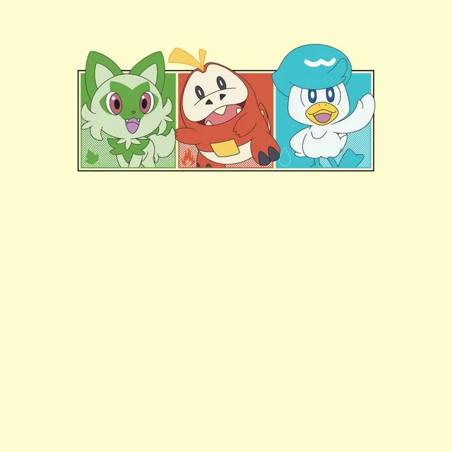 Pokémon 1st Starters Panels Unisex T-Shirt - Cream